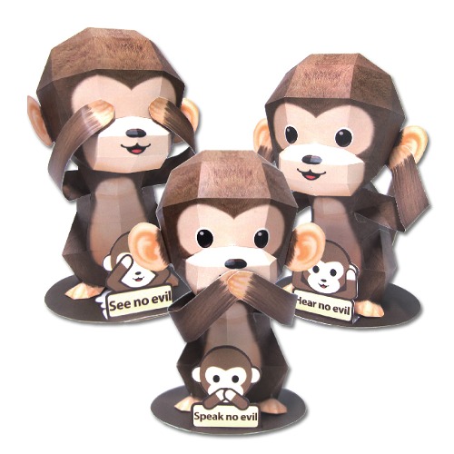 세 마리의 현명한 원숭이 만들기 (DIY 인테리어 소품 해피페이퍼)